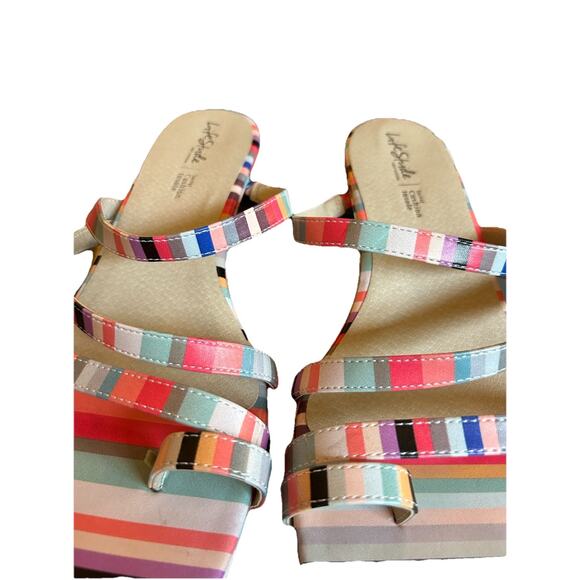Life Stride Jasmine Soft System Multi Colored Strapy Women's Size 11W Sandals - Picture 5 of 9